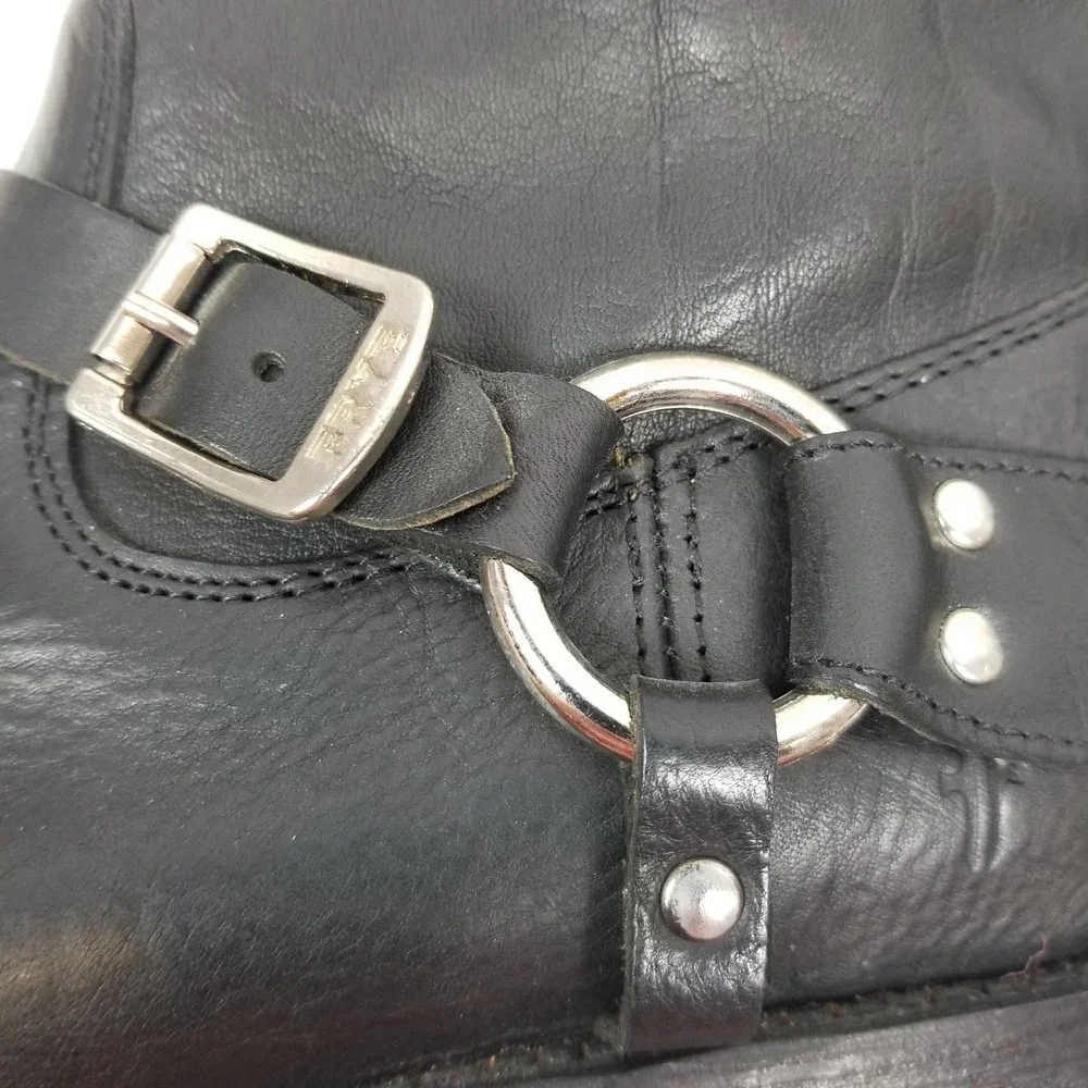 Frye Black Leather Harness Boots - Picture 6 of 12